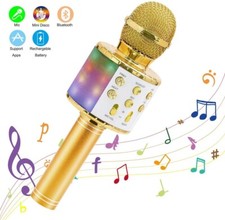 Kids Karaoke Microphone Wireless Bluetooth Handheld Portable Speaker Home KTV