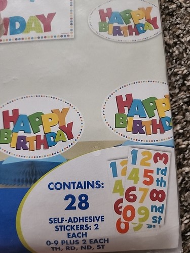 Amscan Add An Age Birthday Party Rainbow Honeycomb Garland Decorating Kit - Picture 4 of 6