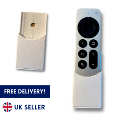 White Apple TV Remote Control Holder Wall Mount Screw Bracket