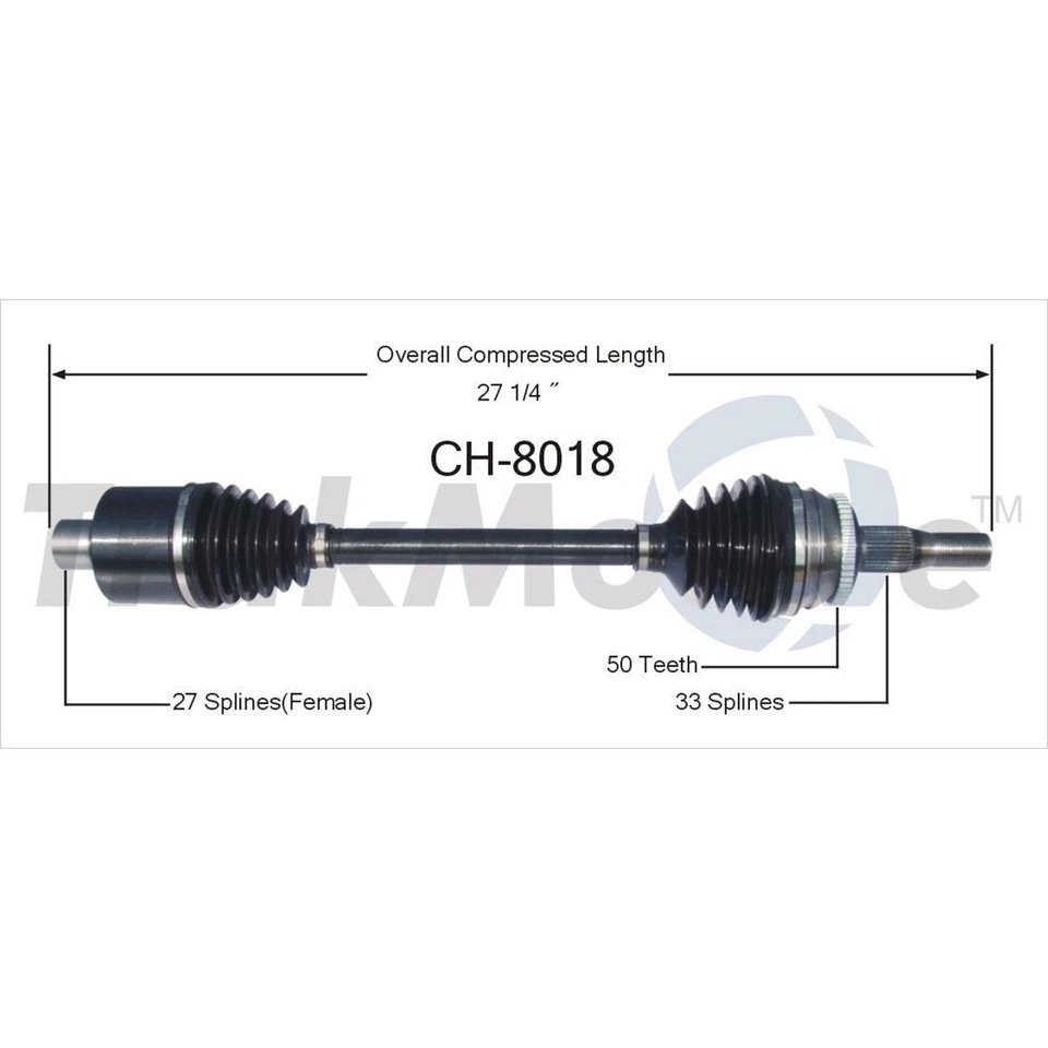 Шарнирное соединение вала оси CV TrakMotive 2x подходит для Chrysler LHS 2001-2001 годов выпуска - Изображение 3 из 4