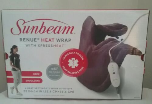 Sunbeam Renue Heat Wrap 4 Settings Soothing Heating Pad Neck Shoulder Upper Back