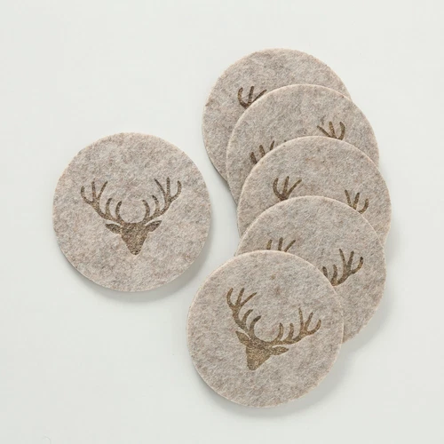 2-6x Tischset Platzset Hirsch Filz Rund Eckig Set Platzdeckchen Platzmatte Motiv - Bild 5 von 15