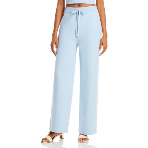 Rahi Womens The Staycation Blue Ribbed Comfy Sweatpants Loungewear M