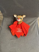 Rudolph Red Nose Reindeer Baby's First Christmas Soft Plush Security Blanket