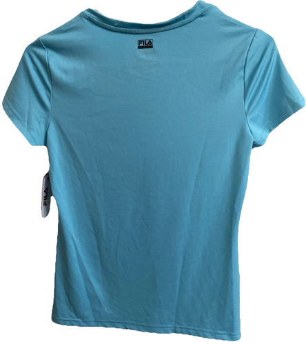 Girls FILA Sport Teal Blue V-Neck Activewear Shirt Size XL(16) Short Sleeves NWT - Picture 2 of 14