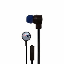 NFL New England Patriots Big Logo Earbud Hands-free Stereo W/Microphone