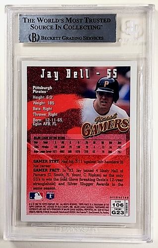 1996 Topps Finest Bronze Refractor Auto 106 Jay Bell BAS BGS Authentic Autograph - Picture 2 of 2