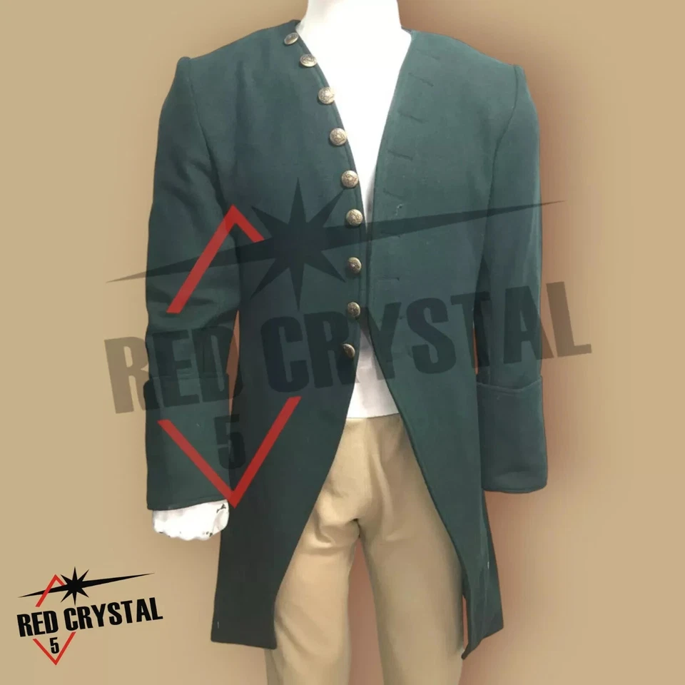 Abrigo de lana estilo siglo XVIII verde británico para hombre envío rápido Foto 2 de 4