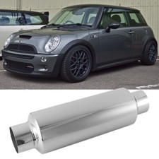 For Mini Cooper S R53 R52 2.5" In/Out 12" Exhaust Resonator Muffler Deep Tone