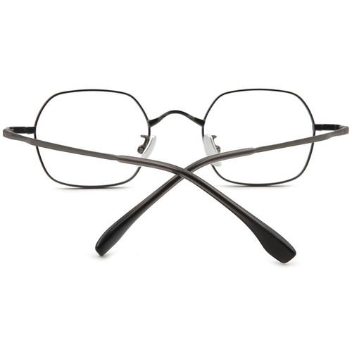 Small Light Titanium Glasses Frame Narrow Lenses Thin Square Metal Eyeglasses - Picture 18 of 19