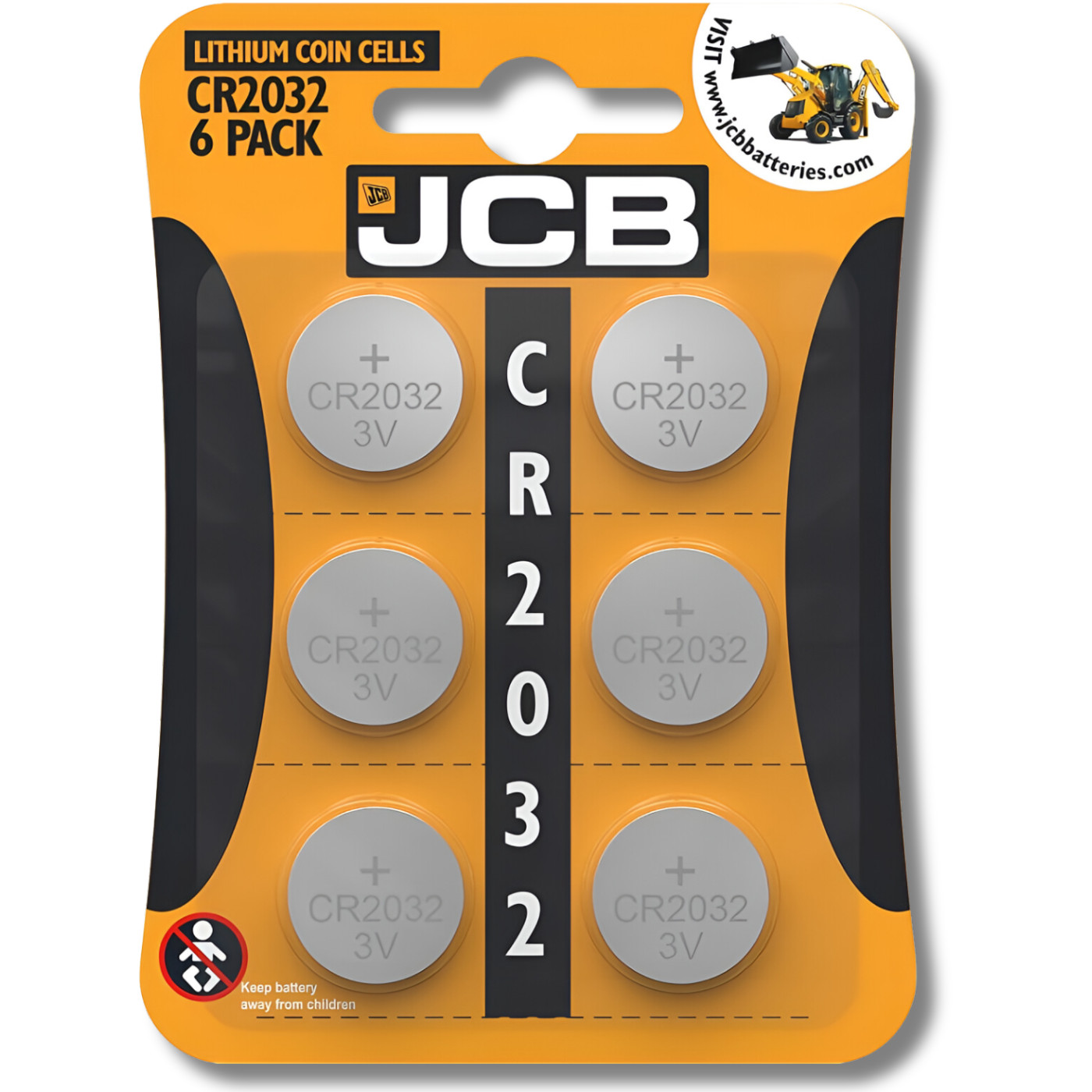 6x JCB CR2032 Batteries 3V Lithium Coin Cell Button DL2032 *EXPIRY 10/2034*