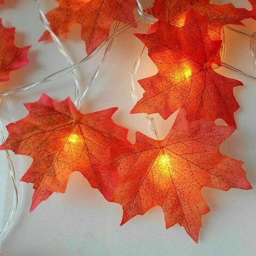 118 IN 20LED Maple Leaves String Lights Garland Decoration Flash Lamp Indoor - Picture 8 of 9