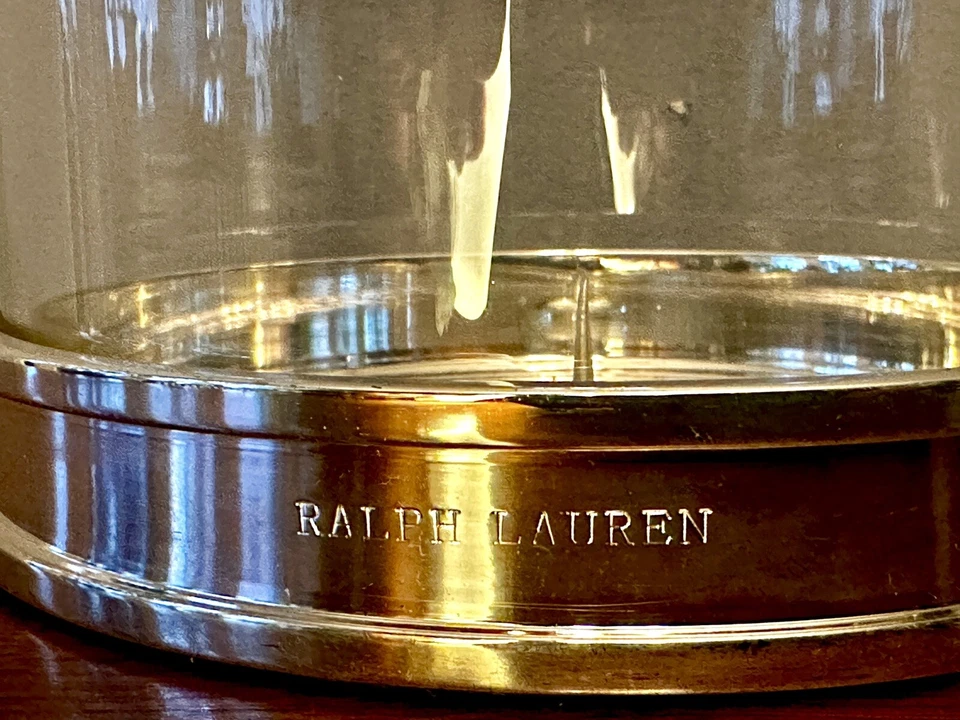 VTG Ralph Lauren Modern Hurricane Lamp - Candle Holder - Early Edition - Silver - Image 3 of 4