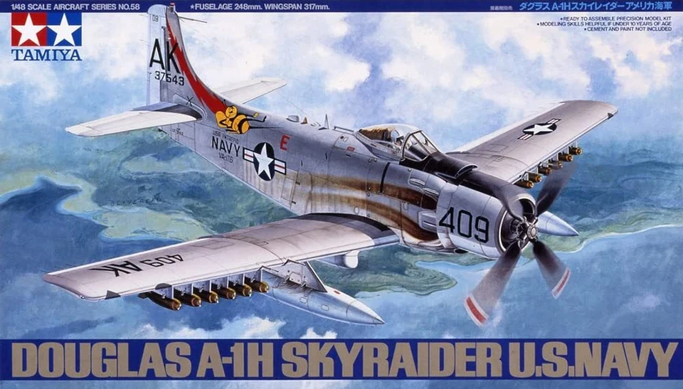 Tamiya 1/48 Masterpiece No.58 US Navy Douglas A-1H Sky Radar 61058 Japan - Image 2 of 3