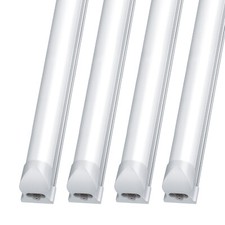 4 Pack T8 8FT LED Shop Light Fixture 72W 8 Foot Linkable LED Tube Ceiling Light