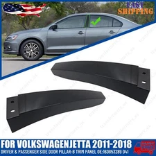 Door Pillar-B Trim Panel Left Driver+Right Passenger Side For Jetta 11-18 Black