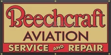 BEECHCRAFT AVIATION AIRPLANE DEALER REPAIR SIGN REMAKE BANNER SIZE OPTIONS