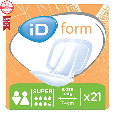 21 x iD Form Super Size 3 | Extra Long | Unisex Incontinence Pads | 1 ...