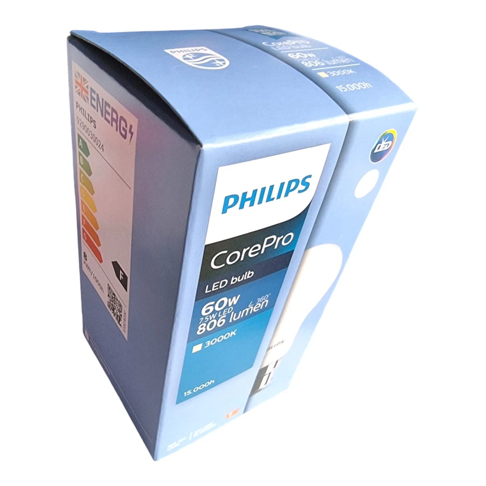 1 x Philips Frosted Bulb 7.W = 60W CorePro LED GLS A60 BC / B22 Warm White 3000k - Image 4 of 4