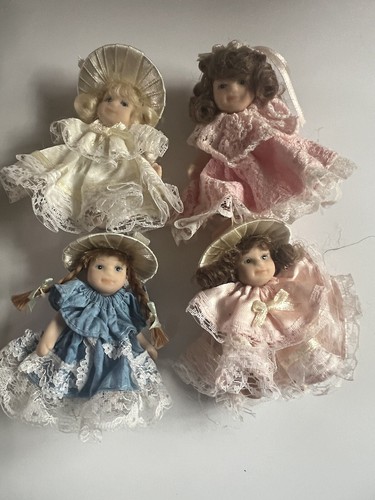 Cameo Kids Collection Porcelain Mini Southern Belles- Lot Of 4 ~ Poseable Dolls - Picture 4 of 21