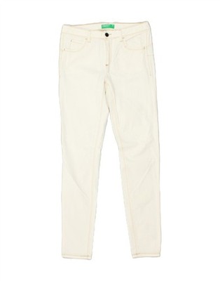 BENETTON Damen Skinny Jeans W27 L29 weiß Baumwolle AZ02
