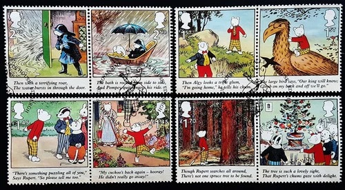 GB 2020 Rupert Bear Used Set in pairs ex First Day Cover