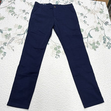 IZOD Boys Chino Pants Blue Twill Stretch Flat Front Regular Fit Size 18