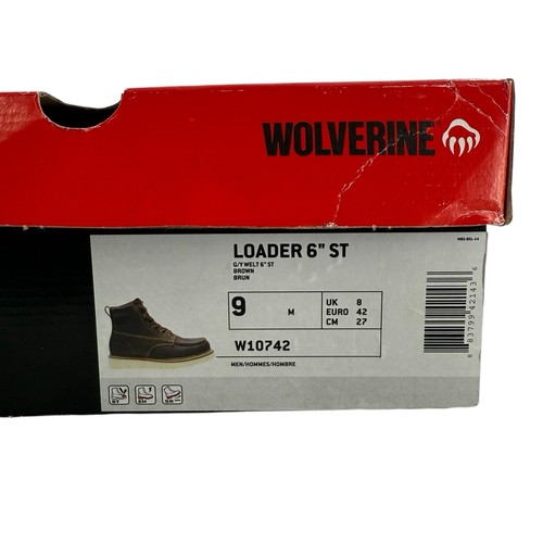 NUOVO Wolverine Uomo Taglia 9 Loader 6" Zeppa Stivali Scarpe da Lavoro Pelle W10742 - Foto 21 di 23