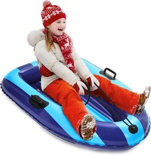 Inflatable Snow Sled, Heavy Duty Snow Tube with Reinforced Handles, Snow Sleds f