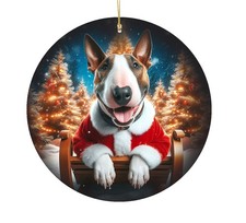 Bull Terrier Christmas Tree Porcelain Ornament