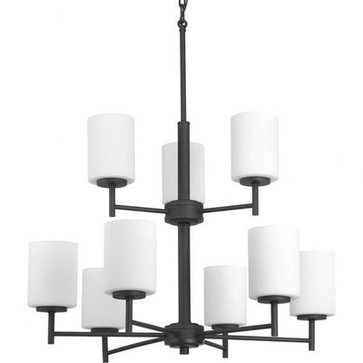 Progress Lighting P4726-31 Replay Collection Etched White Glass Modern Chande...