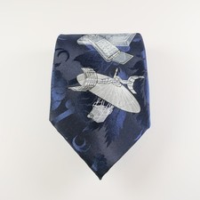 A. Rogers Necktie Vtg Electronics Computer Cell Phone Blue Gray Neck Tie 57"