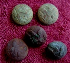 (5) DUG CIVIL WAR EAGLE GENERAL SERVICE COAT BUTTONS (PORT HUDSON)