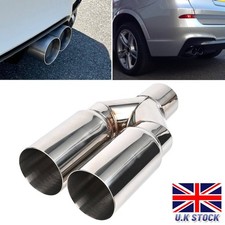 For Ford Focus Transit B-Max 2.5" In 3''Out Dual Exhaust Tailpipe Tips Stainless