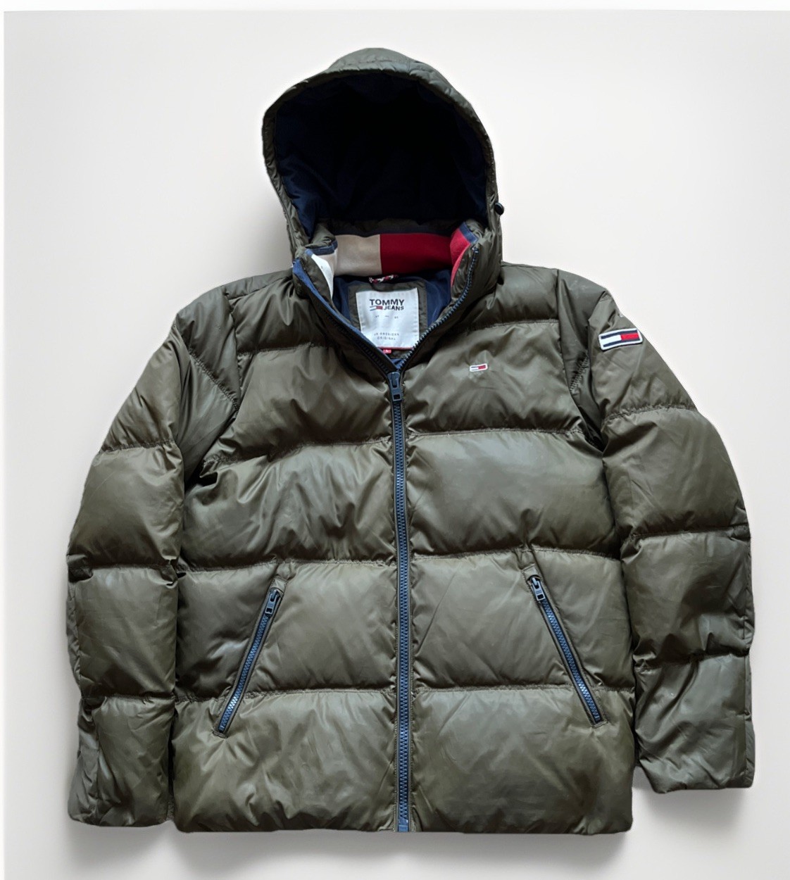 Tommy Hilfiger Jeans Puffer Down Quilted Winter Essential Jacket Khaki Green L image 2
