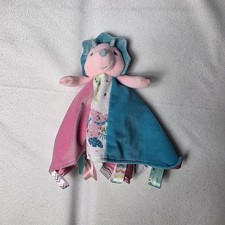 Taggies Aroar-a-Saurus Pink Dinosaur Lovey Security Blanket Plush Baby Satin Toy