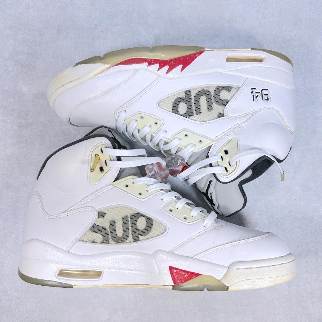 Nike x Supreme Air Jordan 5 Retro White 824371-101 - Men's US10 No