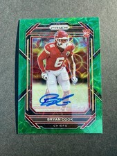 2022 Paninin Prizm Bryan Cook #397 Green Scope Rookie Auto /75 Chiefs Bengals RC