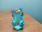 Fenton 95th Anniversary Art Glass Bear Turquoise Figurine 1905-2000 Aqua 2.75"