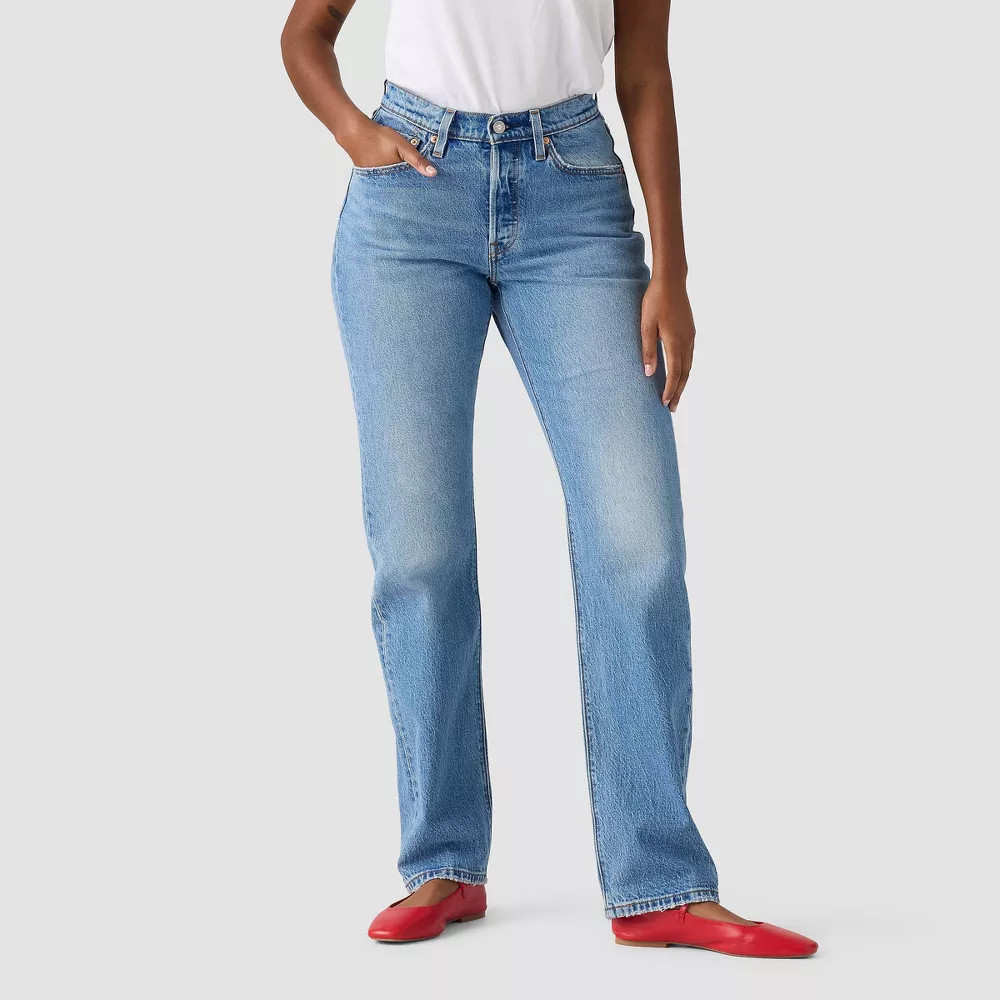 Levi's Women's 501 Curve Jeans High Rise Straight Leg Blue Solargenic NWT