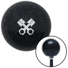 Pistons Metal Crossed Black Metal Flake Shift Knob W M16x1.5 Insert Shifter Pistons Metal Crossed Black Metal Flake Shift Knob W M16x1.5 Insert Shifter