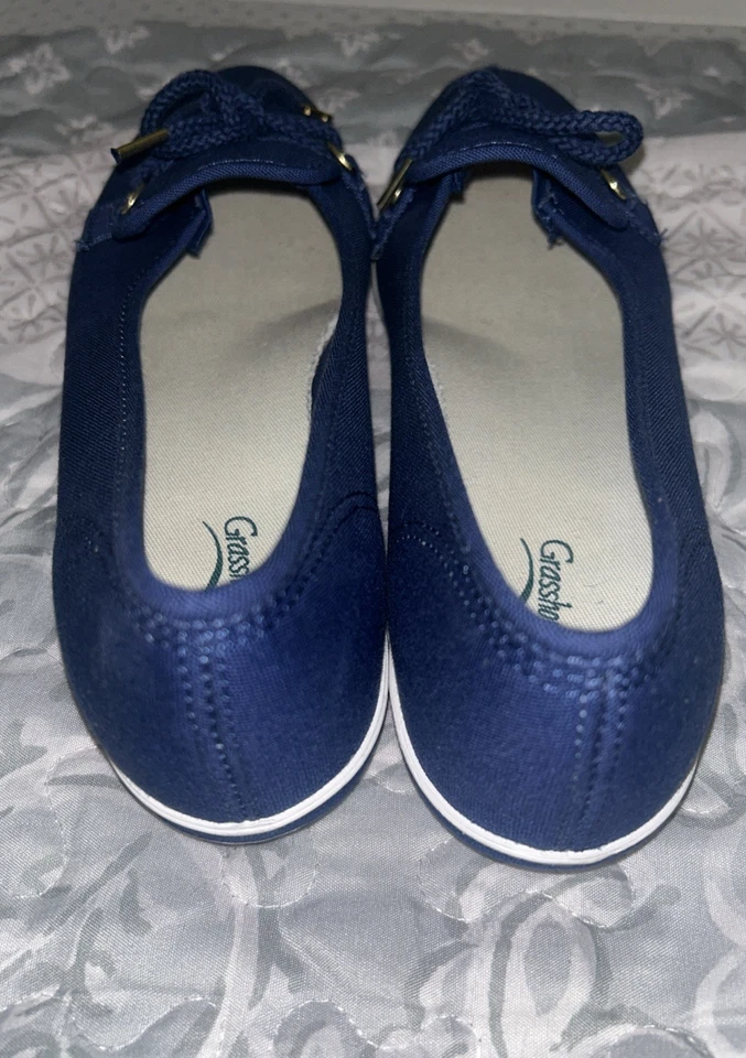 Tênis Feminino Vintage Keds Tam 9.5S Grasshoppers Azul Branco Estado Perfeito - Imagem 4 de 4