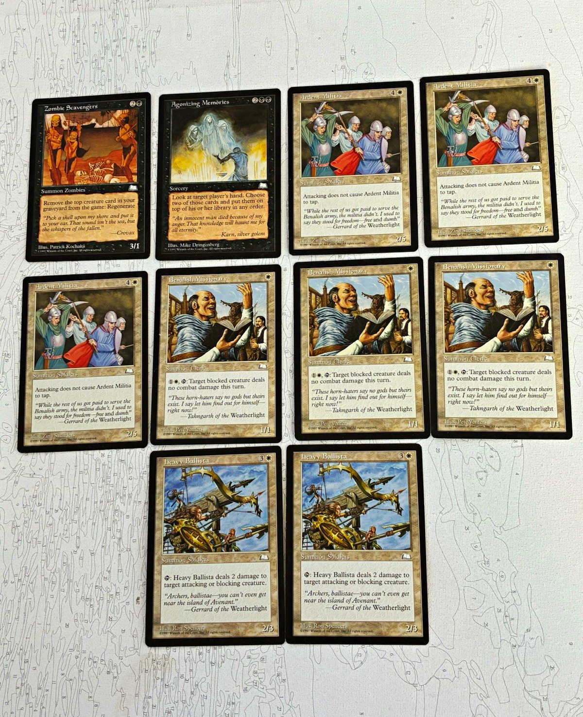MTG 1997 Weatherlight Black Lot Zombie Scavenger Agonizing Memories LP M261