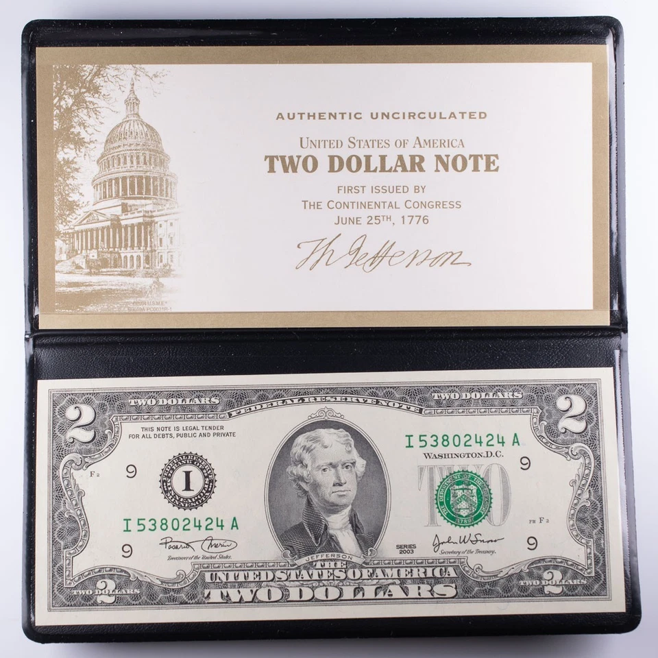  2003 $2 Federal Reserve Note UNC Lot of 2  - Image 3 of 4