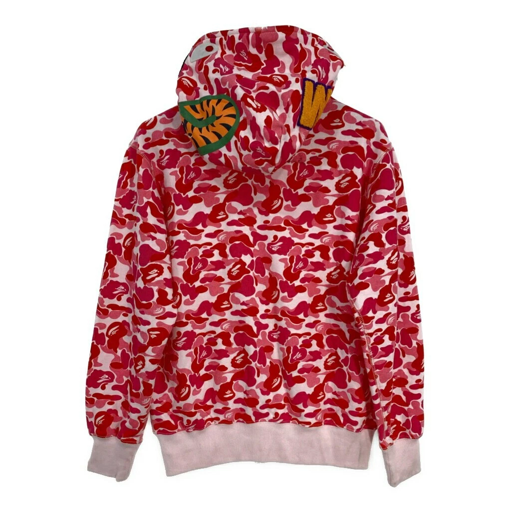 A BATHING APE (BAPE) Felpa con Cappuccio Made In Japan A Bathing Ape Shark Sarcamo Rosa Uomo Xl Usata S