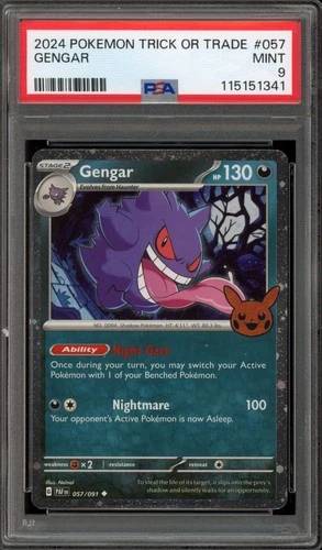 Pokemon Gengar 2024 Trick or Trade Holo #057 PSA 9 Mint