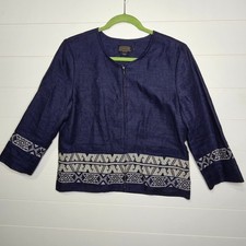 Pendleton Navy Blue Blazer with White Pattern