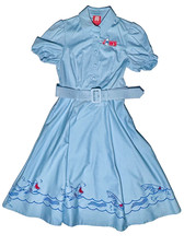 Her Universe JAWS Belted Retro Light Blue Dress 50th Anniversary Size XS,SM,XL