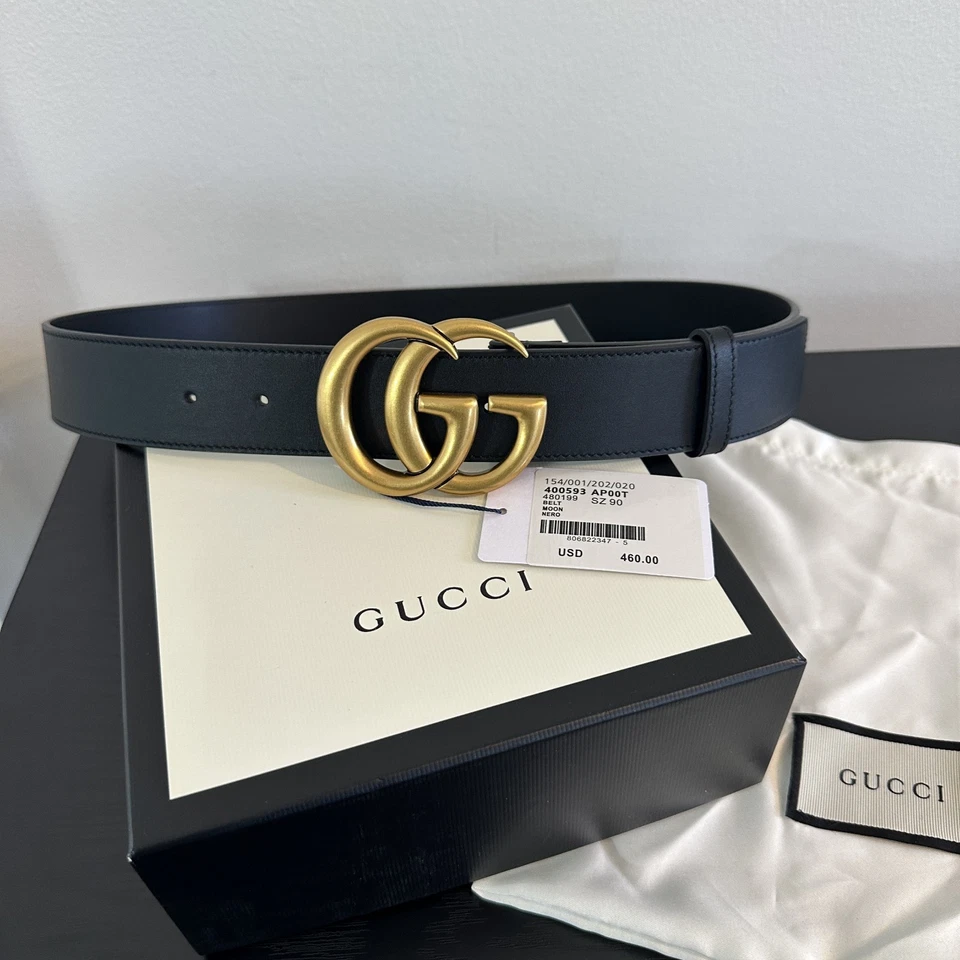 Auténtico Cinturón Gucci Cuero Negro Talla 30-32 Foto 4 de 4