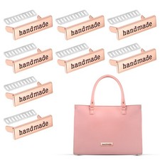 Handmade Metal Rectangle Tags Label 8PCS Use for Sewing DIY Craft Rose Gold